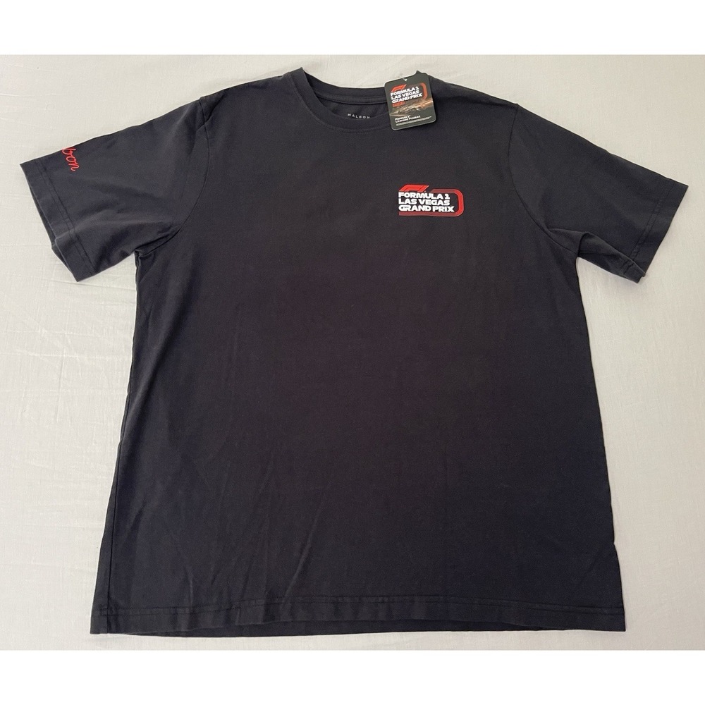 NWT Malbon Formula 1 Black Short Sleeve Shirt F1 Las Vegas Large